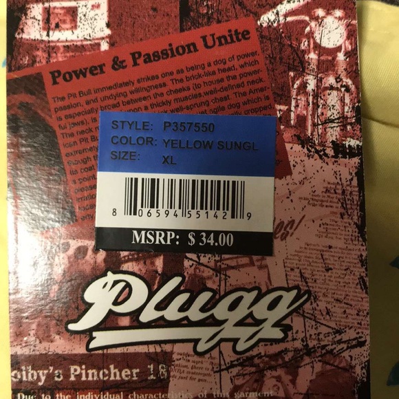 Yellow button up shirt with sun glasses design - Picture 3 of 3